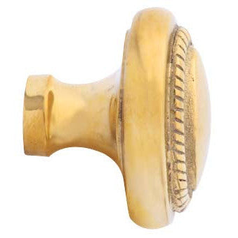 COPPER MOUNTAIN HARDWARE 1 1/2 Inch Solid Brass Georgian Roped Egg Shaped Knob (Polished Brass Finish)