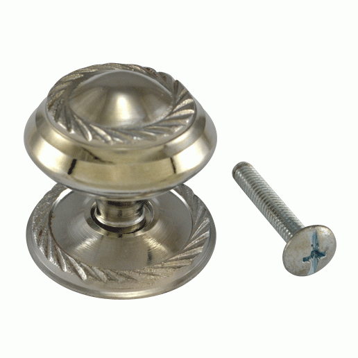 COPPER MOUNTAIN HARDWARE 1 Inch Solid Brass Georgian Roped Round Knob (Polished Chrome Finish)