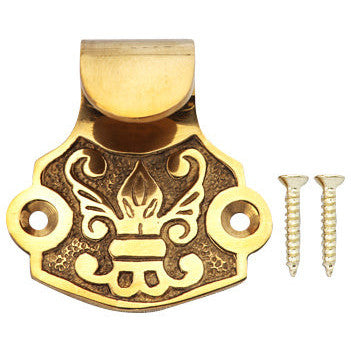 Copper Mountain Hardware Solid Brass Fleur De Lis Sash Lift (Polished Brass Finish)