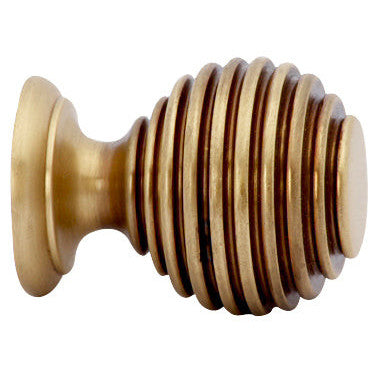 COPPER MOUNTAIN HARDWARE 1 3/8 Inch Solid Brass Art Deco Round Knob (Antique Brass Finish)