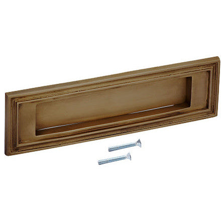 COPPER MOUNTAIN HARDWARE Mission Style Mail Slot for Front Doors (Antique Brass Finish)