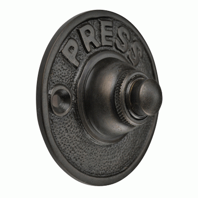 COPPER MOUNTAIN HARDWARE Classic American PRESS Doorbell Push Button (Oil Rubbed Bronze Finish)