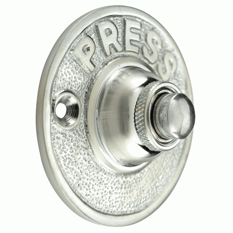 COPPER MOUNTAIN HARDWARE Classic American PRESS Doorbell Push Button (Brushed Nickel Finish)