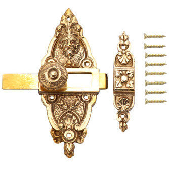 Copper Mountain Hardware 5 1/2 Gargoyle French Door or Cabinet Slide Bolt Latch (Polished Brass Finish)