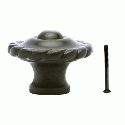 COPPER MOUNTAIN HARDWARE 1 1/2 Inch Solid Brass Georgian Roped Knob (Oil Rubbed Bronze Finish)