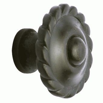 COPPER MOUNTAIN HARDWARE 1 1/2 Inch Solid Brass Georgian Roped Knob (Oil Rubbed Bronze Finish)