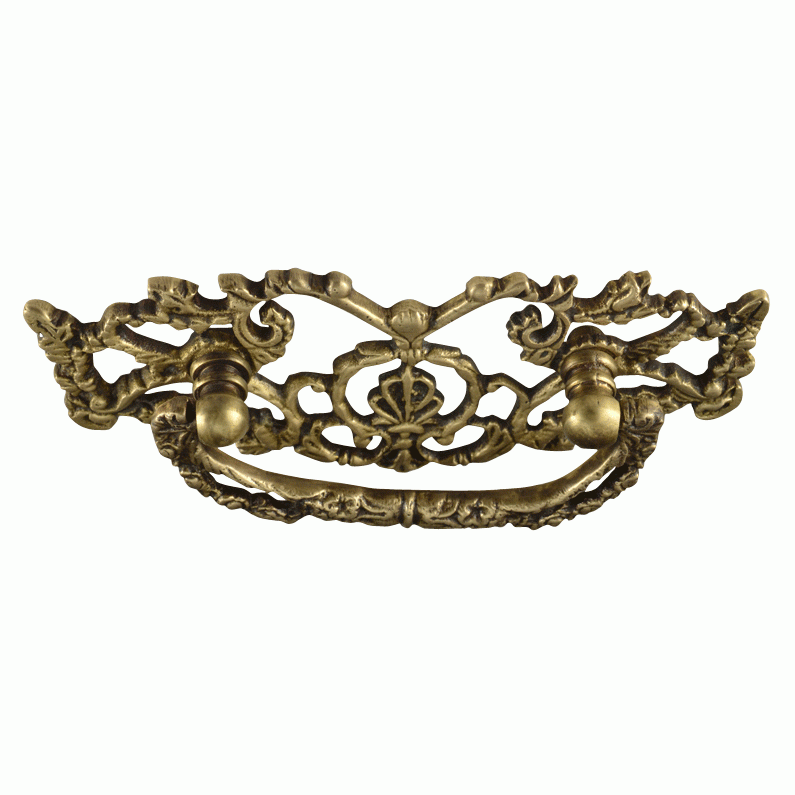 Copper Mountain Hardware 5 3/4 Inch (3 Inch c-c) Ornate Victorian Bail Pull (Antique Brass)