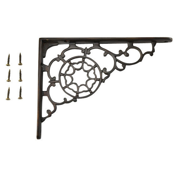 COPPER MOUNTAIN HARDWARE 7 1/2 Inch Solid Brass Star Shape Shelf Bracket (Oil Rubbed Bronze Finish)