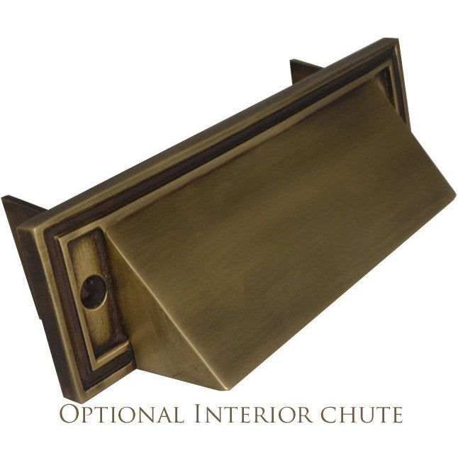 COPPER MOUNTAIN HARDWARE Mission Style Mail Slot for Front Doors (Antique Brass Finish)