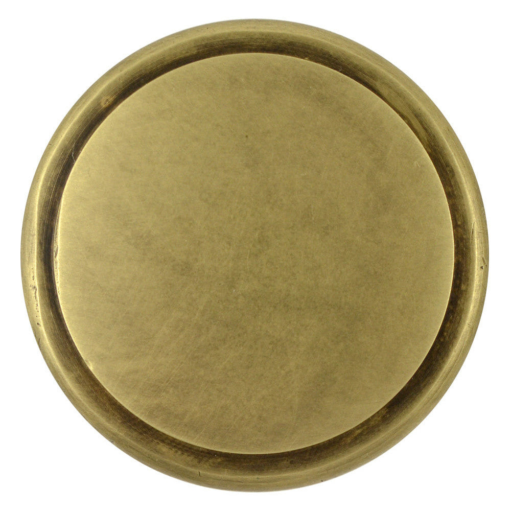 COPPER MOUNTAIN HARDWARE 1 1/2 Inch Brass Flat Top Cabinet Knob (Antique Brass Finish)