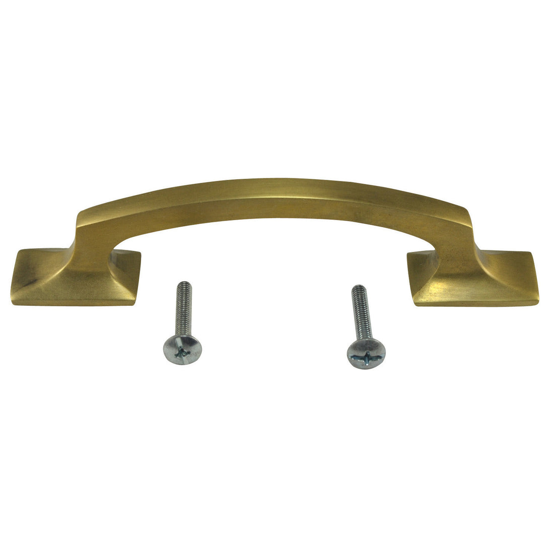 COPPER MOUNTAIN HARDWARE 5 1/4 Inch Overall (3 3/4 Inch c-c) Traditional Solid Brass Pull (Antique Brass Finish)