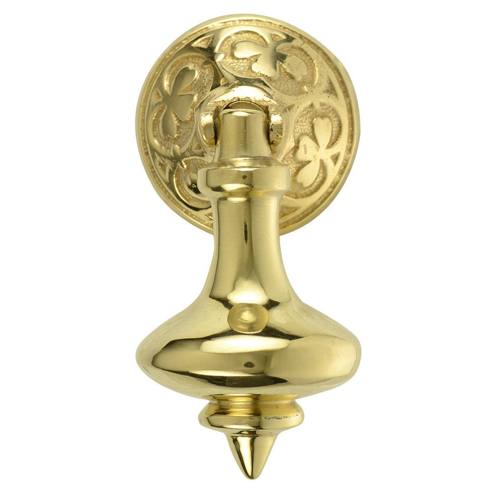 COPPER MOUNTAIN HARDWARE 3 Inch Solid Brass Clover Drop Pull (Polished Brass Finish)