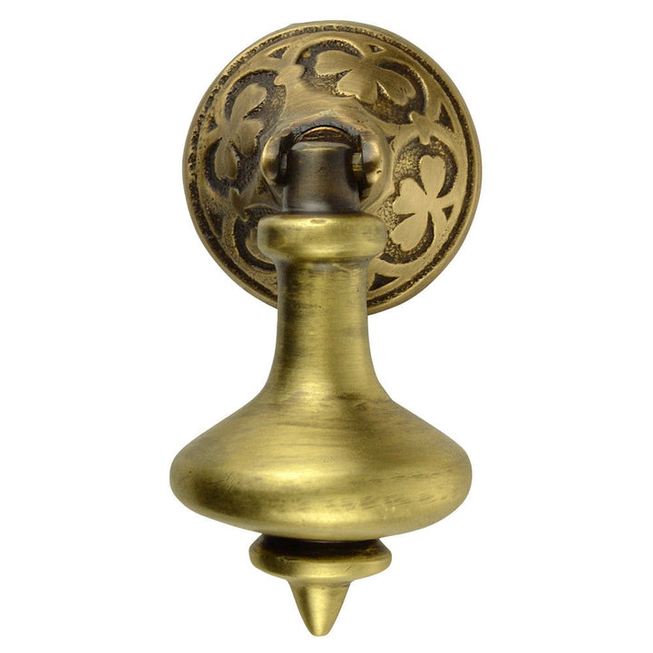 COPPER MOUNTAIN HARDWARE 3 Inch Solid Brass Clover Drop Pull (Antique Brass Finish)