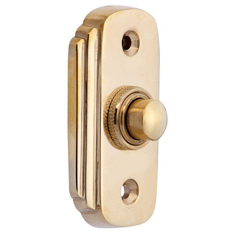 COPPER MOUNTAIN HARDWARE 2 1/2 Inch Solid Brass Art Deco Doorbell Button (Polished Brass Finish)