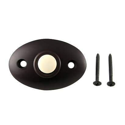 DELTANA 2 3/8 Inch Solid Brass Door Bell Button (Flat Black Finish)