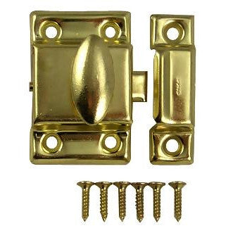 COPPER MOUNTAIN HARDWARE 1 7/8 Inch Solid Brass Plated Cupboard Door Catch (Polished Brass Finish)