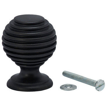 COPPER MOUNTAIN HARDWARE 1 3/8 Inch Solid Brass Art Deco Round Knob (Oil Rubbed Bronze)