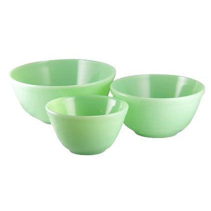 Copper Mountain Hardware Jadeite Glass Mixing Bowl Set of 3