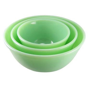 Copper Mountain Hardware Jadeite Glass Mixing Bowl Set of 3