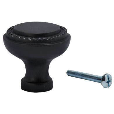 COPPER MOUNTAIN HARDWARE 1 1/2 Inch Solid Brass Round Knob with Georgian Roped Border (Oil Rubbed Bronze)