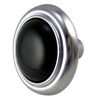 COPPER MOUNTAIN HARDWARE 1 1/4 Inch Chrome & Black Ceramic  Knob