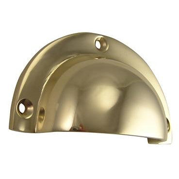 COPPER MOUNTAIN HARDWARE 3 1/2 Inch Solid Brass Traditional Cup Pull (Polished Brass Finish)