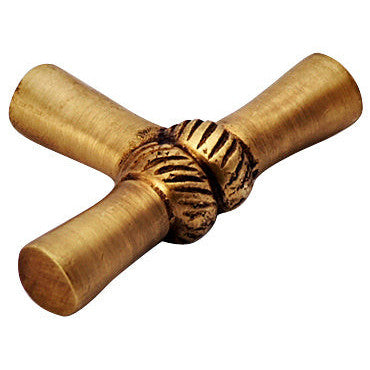 COPPER MOUNTAIN HARDWARE 2 Inch Solid Brass Japanese Bamboo Style Knob (Antique Brass Finish)