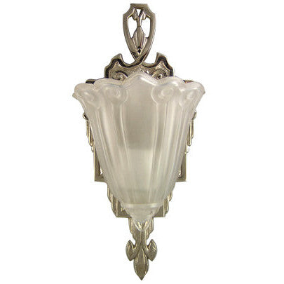 COPPER MOUNTAIN HARDWARE Period Style Art Deco Wall Sconce (Frosted Glass Shade)