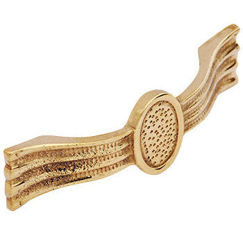 COPPER MOUNTAIN HARDWARE 4 3/8 Inch Overall (3 1/4 Inch c-c) Solid Brass Hammered Drawer Pull (Polished Brass Finish)