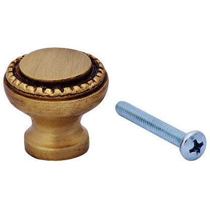 COPPER MOUNTAIN HARDWARE 1 Inch Solid Brass Round Knob (Antique Brass Finish)