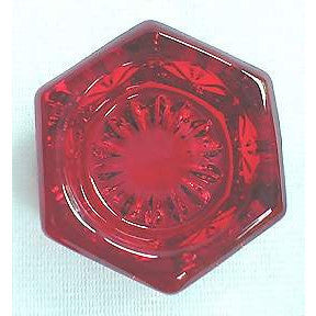 Copper Mountain Hardware Ruby Red Cranberry Hexagonal Glass Salt Cellar