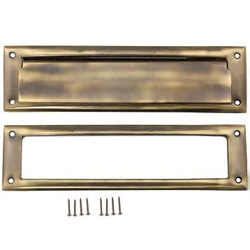 DELTANA Magazine Size Front Door Mail Slot (Antique Brass Finish)