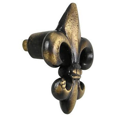 COPPER MOUNTAIN HARDWARE 1 5/8 Inch Fleur de Lis Knob (Antique Brass Finish)