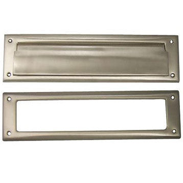 COPPER MOUNTAIN HARDWARE Traditional Magazine Size Front Door Mail Slot (Satin Nickel)