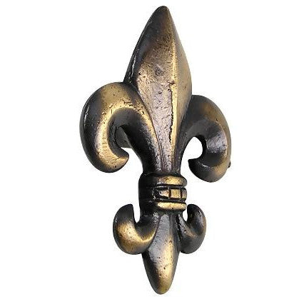 COPPER MOUNTAIN HARDWARE 2 5/8 Inch Fleur de Lis Knob (Antique Brass Finish)