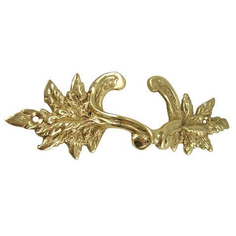 COPPER MOUNTAIN HARDWARE 6 Inch Solid Overall (4 3/8 Inch c-c) Brass Ornate French Leaves Pull (Polished Brass Finish)