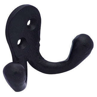 Copper Mountain Hardware Solid Iron Double Hook (Matte Black Finish)