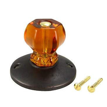 Copper Mountain Hardware Art Deco Style Amber Glass Robe Hook (Bronze Finish)