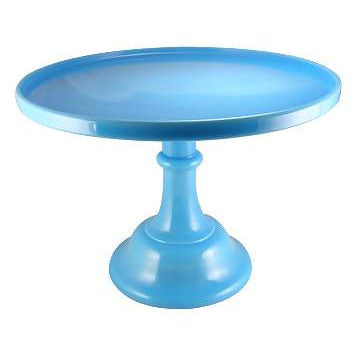 COPPER MOUNTAIN HARDWARE 12 Inch Cake Plate (Blue Milk Glass)