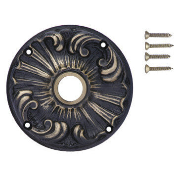 Copper Mountain Hardware Romanesque Solid Brass Rosette Plate (Antique Brass Finish)