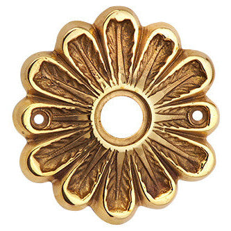 Copper Mountain Hardware Solid Brass Flower Style Rosette (Polished Brass Finish)