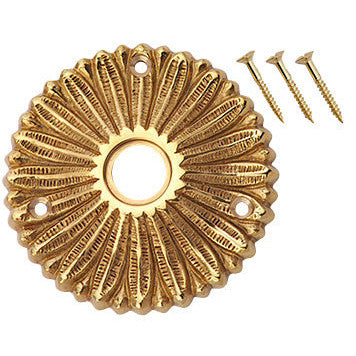 Copper Mountain Hardware Solid Brass Provincial Style Rosette (Polished Brass Finish)