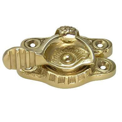 Copper Mountain Hardware Floral Victorian Solid Brass Sash Window Lock (Polished Brass Finish)