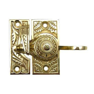 Copper Mountain Hardware Oriental Pattern Solid Brass Sash Lock (Polished Brass Finish)