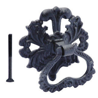 COPPER MOUNTAIN HARDWARE 3 Inch Victorian Leaves Baroque / Rococo Ring Pull (Oil Rubbed Bronze Finish)