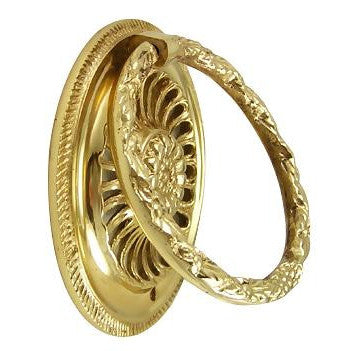 COPPER MOUNTAIN HARDWARE 3 5/8 Inch Solid Brass Radiant Flower Drawer Ring Pull Polished Brass