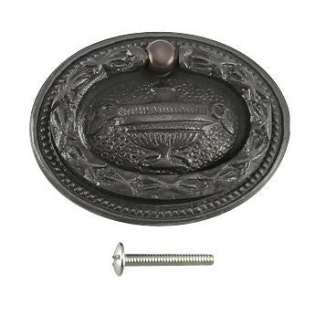 COPPER MOUNTAIN HARDWARE 2 7/8 Inch Brass Oval Lamp Ring Pull (Oil Rubbed Bronze Finish)