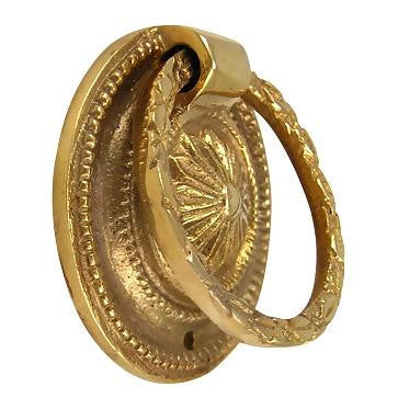 COPPER MOUNTAIN HARDWARE 1 3/4 Inch Victorian Style Ring Pull (Polished Brass Finish)