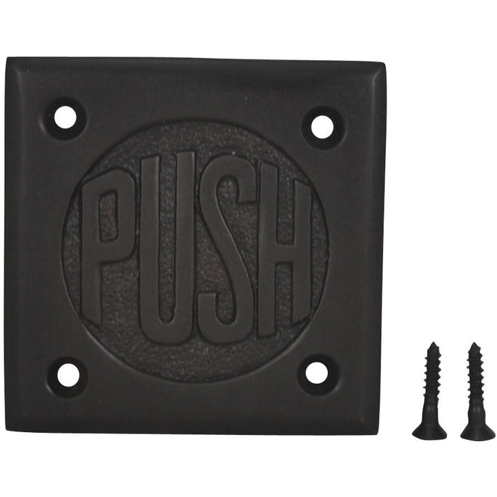 COPPER MOUNTAIN HARDWARE 2 3/4 Inch Brass Classic American "PUSH" Plate (Oil Rubbed Bronze)