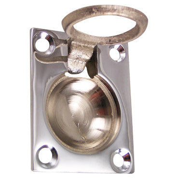 DELTANA 1 3/4 Inch Solid Brass Traditional Flush Ring Pull (Polished Chrome Finish)